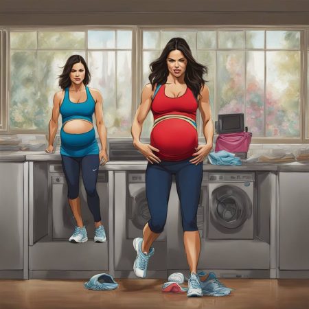 Jenna Dewan describes the challenge of getting dressed while pregnant as a "workout of sorts"