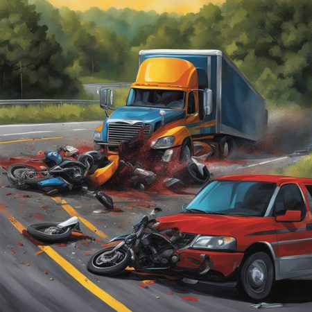 Tragic accident on highway results in fatal collision between truck and motorcyclist