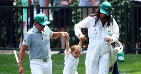 Rickie Fowlers Wife Allison and Daughter Caddy for Him at the Masters
