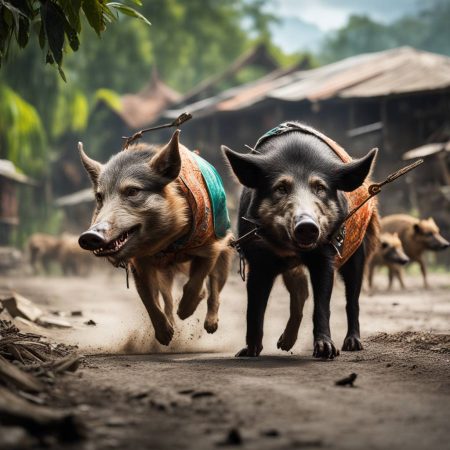 Controversial Tradition in West Sumatra: Dogs and Boars Face Off in Brutal Standoff