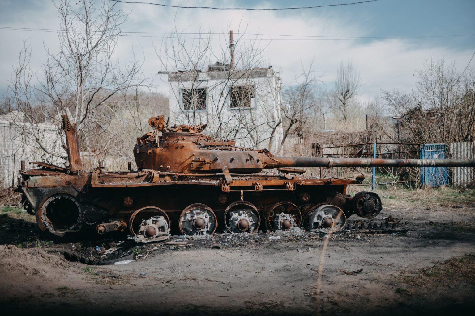 destroyed russian tank seen ukraine