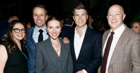 fetaure Scarlett Johansson and Colin Jost Step Out in Suits Before White House Correspondents Dinner