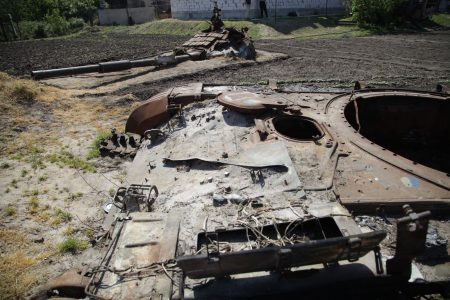 destroyed russian tank