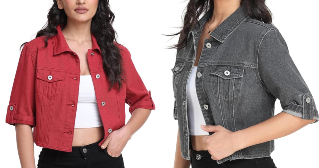 Purchasing A Lightweight Cropped Jean Jacket in Three Different Colors ...
