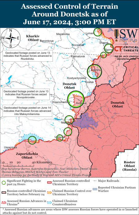map shows russias advances ukraine isw